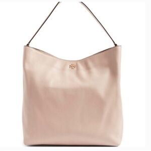 TORY Burch Frida Light Oak Blush Leather Hobo Bag